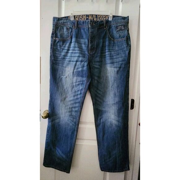 Parish Mens Blue Straight Leg Denim Jeans‎ Size 42x32 - Picture 2 of 12